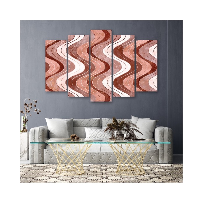 Leinwandbild modern - Vertikale wellige Linien | Feeby