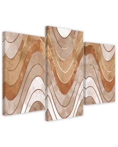 Canvas print boho wall set - Horizontal wavy lines | FEEBY