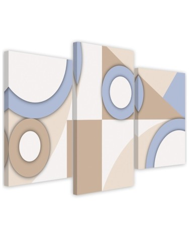 Youth Canvas painting 3 piece - Geometric shapes abstract | FEEBY