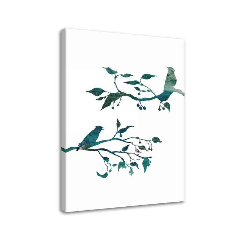 Leinwandbild - Vögel auf Ästen | Feeby
