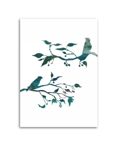 Leinwandbild - Vögel auf Ästen | Feeby