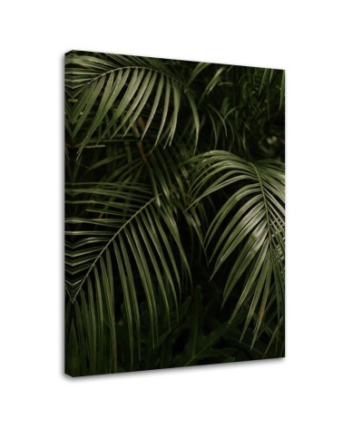 Canvas painting for living room, dining room - Green palm leaves | FEEBY