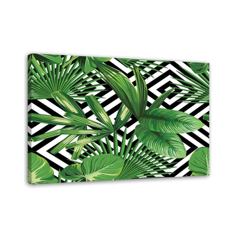 Bild auf Leinwand - Geometrie mit einem Blatt | Feeby