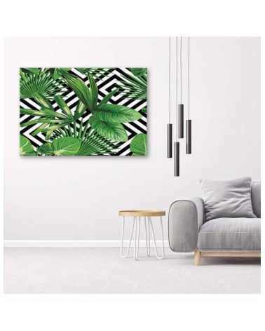 Bild auf Leinwand - Geometrie mit einem Blatt | Feeby