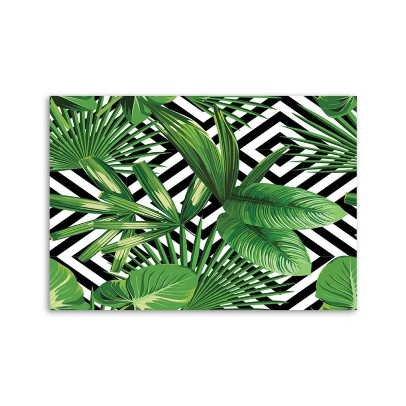 Bild auf Leinwand - Geometrie mit einem Blatt | Feeby