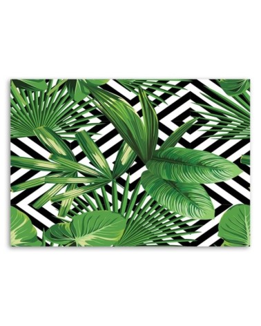 Bild auf Leinwand - Geometrie mit einem Blatt | Feeby