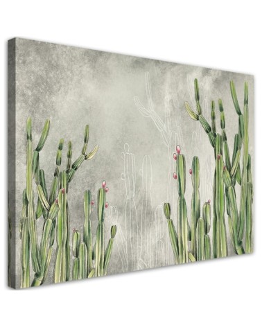 Modern canvas painting for bedroom - Large desert cactus | FEEBY