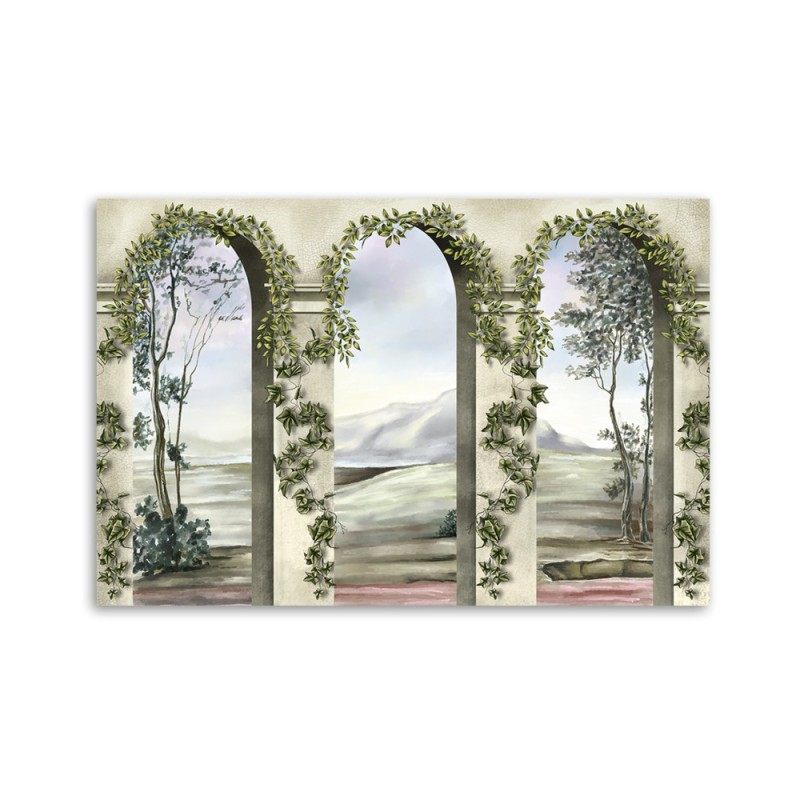 Bild auf Leinwand - Säulen und Bögen mit Efeu | Feeby
