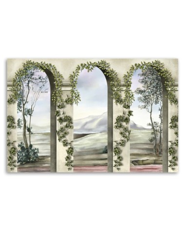 Bild auf Leinwand - Säulen und Bögen mit Efeu | Feeby