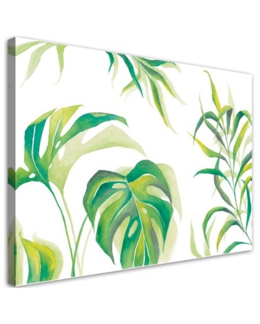 Modern Canvas painting for office - Monstera leaves | FEEBY