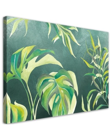 Modern Canvas painting for living room - Monstera leaves | FEEBY