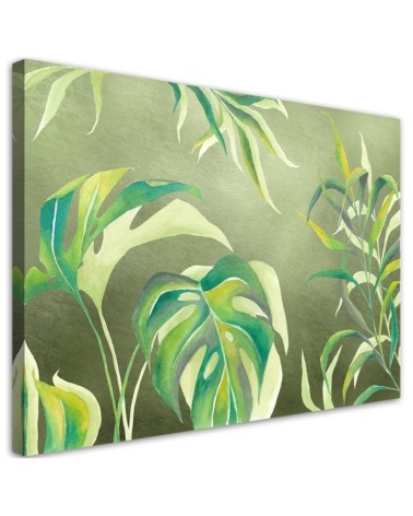 Wall art painting for the office - Monstera leaves | FEEBY