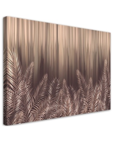 Bild auf Leinwand - Exotische 3D Palmblätter | Feeby