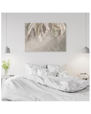 Leinwanddruck - Palmen Blätter Beton 3D | Feeby