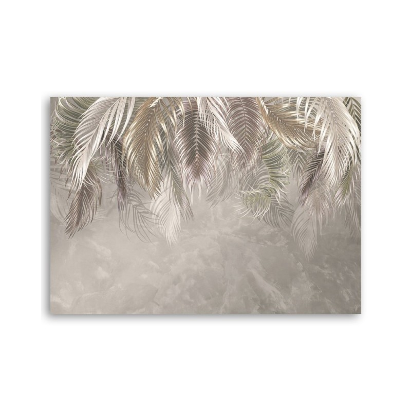 Leinwanddruck - Palmen Blätter Beton 3D | Feeby