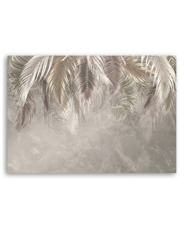 Leinwanddruck - Palmen Blätter Beton 3D | Feeby