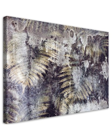 Canvas prints for bedroom print - Golden fern leaves | FEEBY