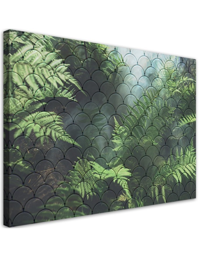 Wandbild für Wohnzimmer - Farnblätter | Feeby