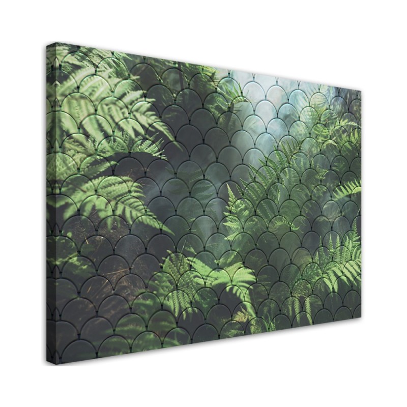 Wandbild für Wohnzimmer - Farnblätter | Feeby