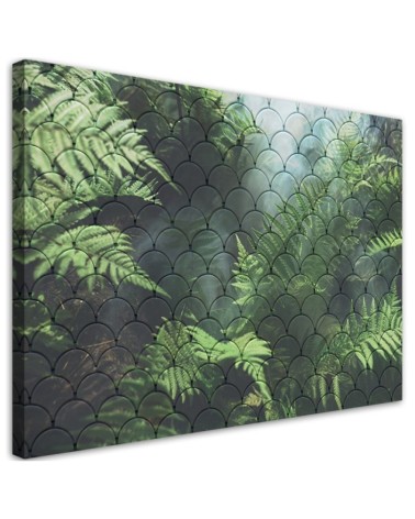 Wandbild für Wohnzimmer - Farnblätter | Feeby