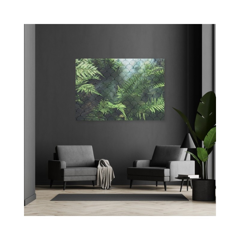 Wandbild für Wohnzimmer - Farnblätter | Feeby