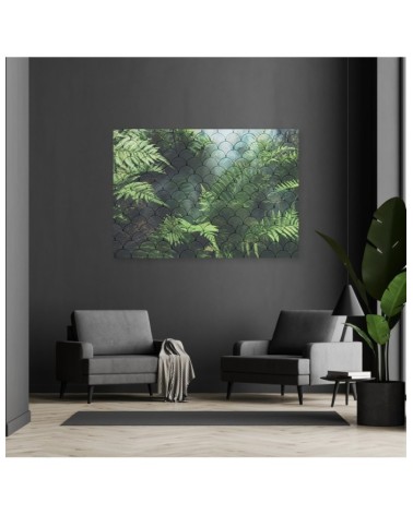 Wandbild für Wohnzimmer - Farnblätter | Feeby