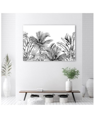 Leinwandbild modern - Palmen Blätter Grau Pflanzen | Feeby