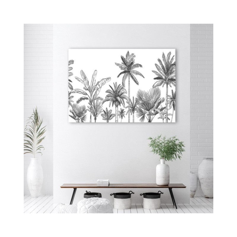 Bild auf Leinwand - Schwarze und weiße Palmen | Feeby