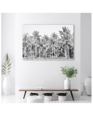 Leinwandbild - Palmen im Dschungel Grau | Feeby
