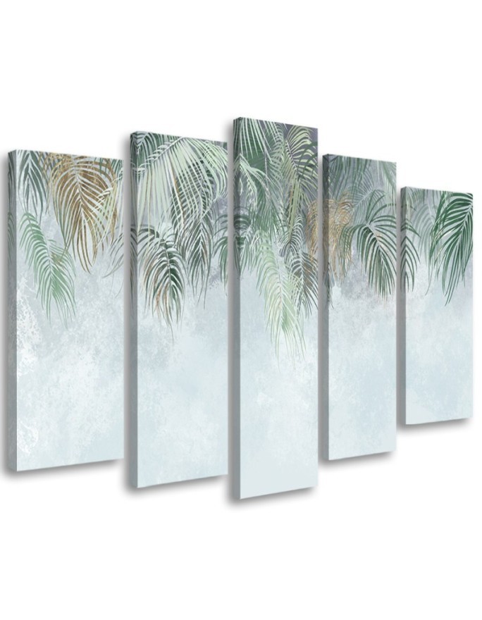 Multipart painting for living room - Palm leaves | FEEBY