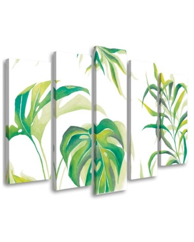 Five-piece painting for bedroom - Monstera leaves | FEEBY