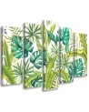 Nowoczesny obraz pięcioczęściowy - Liście Monstera | FEEBY