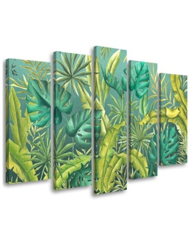 Fashionable five-panel painting - Monstera leaves | FEEBY