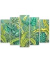 Fashionable five-panel painting - Monstera leaves | FEEBY