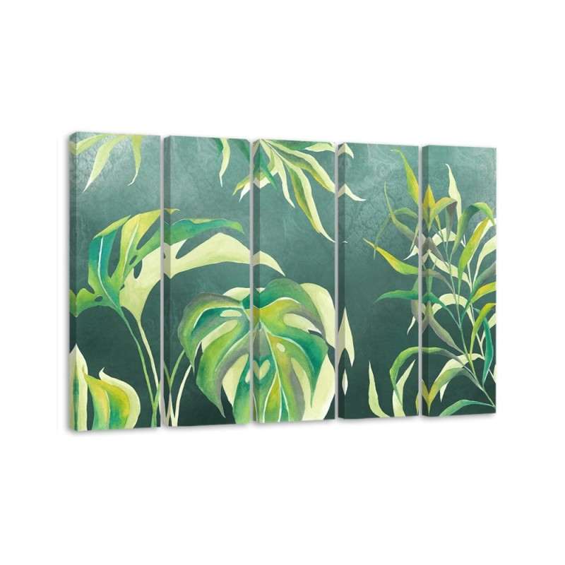 Wandbild für Wohnzimmer - Monster's Blätter | Feeby