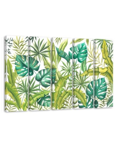 Multipart canvas print for living room - Monstera leaves | FEEBY