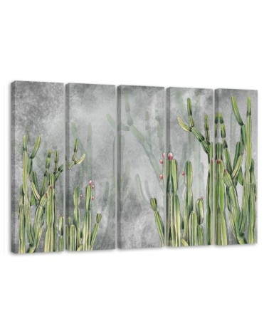 Fashionable five-part Canvas painting - Large desert cactus | FEEBY