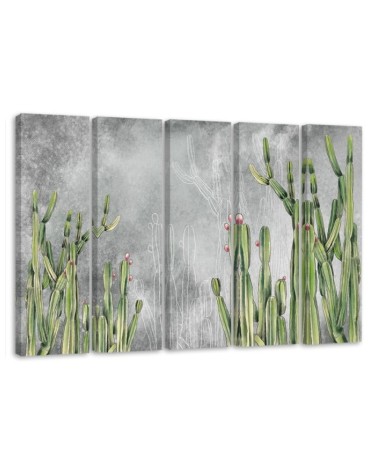 Modern multi-part painting - Large desert cactus | FEEBY