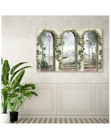 Leinwandbild - Säulen und Bögen mit Efeu | Feeby