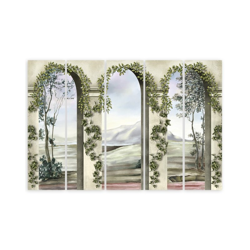 Leinwandbild - Säulen und Bögen mit Efeu | Feeby