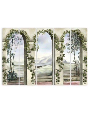 Leinwandbild - Säulen und Bögen mit Efeu | Feeby