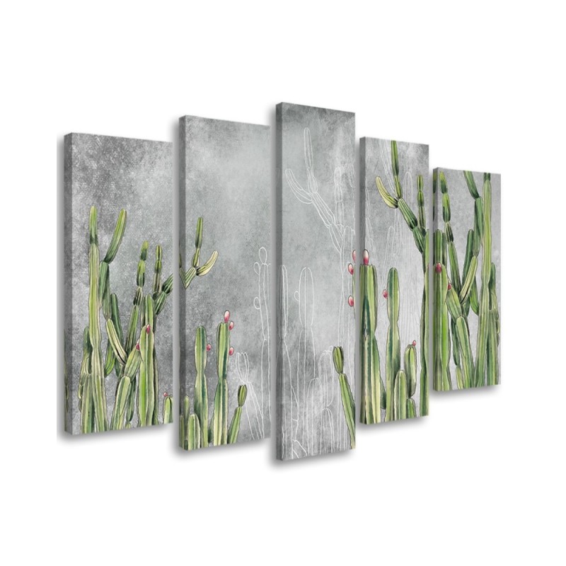 Five-piece canvas print - Large desert cactus | FEEBY