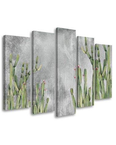 Five-piece canvas print - Large desert cactus | FEEBY