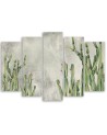 Five-part wall painting - Large desert cactus | FEEBY