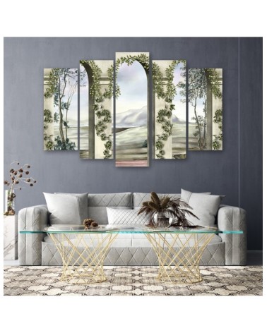 Bild auf Leinwand - Säulen und Bögen mit Efeu | Feeby