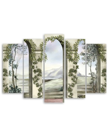 Bild auf Leinwand - Säulen und Bögen mit Efeu | Feeby