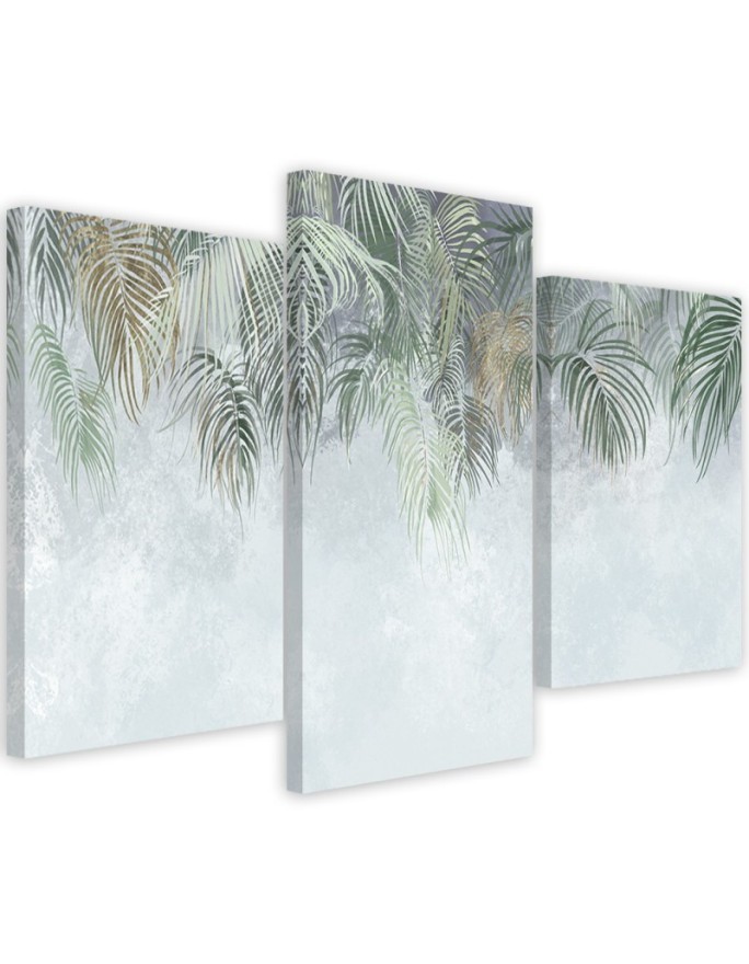 Triptych canvas print - Palm leaves | FEEBY