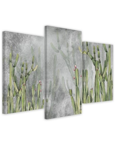 Modern painting for office 3-part - Large desert cactus | FEEBY