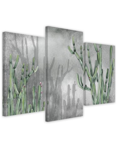 Study painting modern 3-part - Large desert cactus | FEEBY