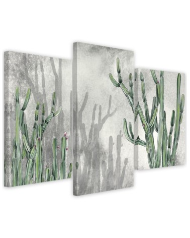 Canvas triptych Canvas print - Large desert cactus | FEEBY